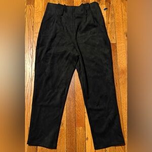 Dolce Cabo Black faux suede Pants M Medium Pull On Stretch Straight Leg Career